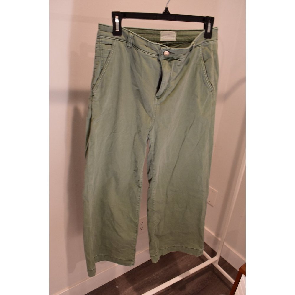 Caslon Wide Leg Green Cropped Pants